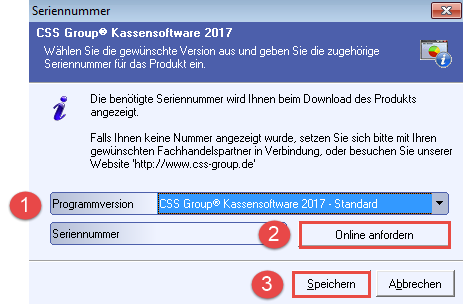 Kassensoftware Version auswählen