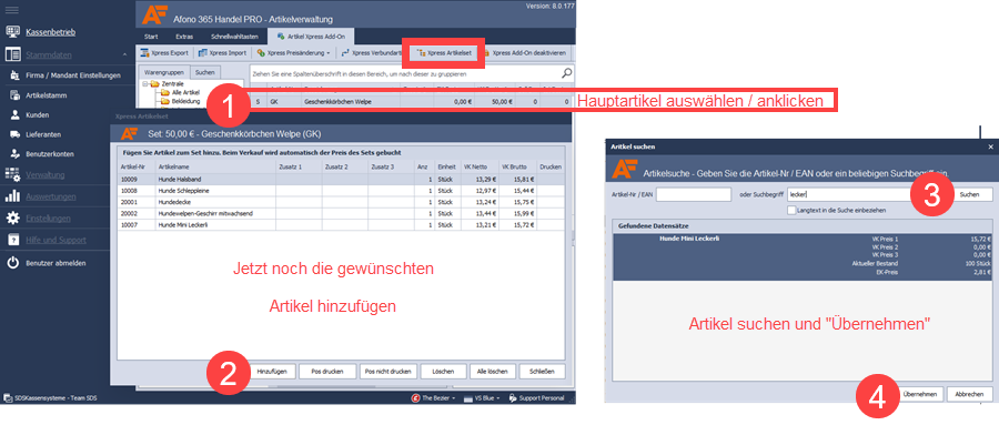 Wie erstelle ich ein Artikelset