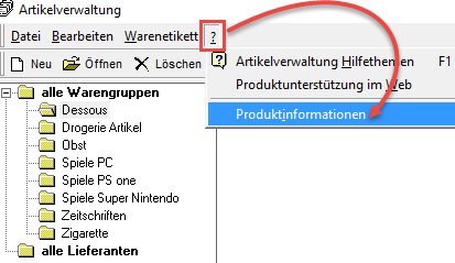 CSS Group Kassensoftware 4.0 Lizenznummer anzeigen