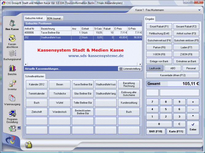 Kassensystem Stadt und Medien Kassenarbeitsplatz Kassensystem Stadt und Medien Kassenarbeitsplatz