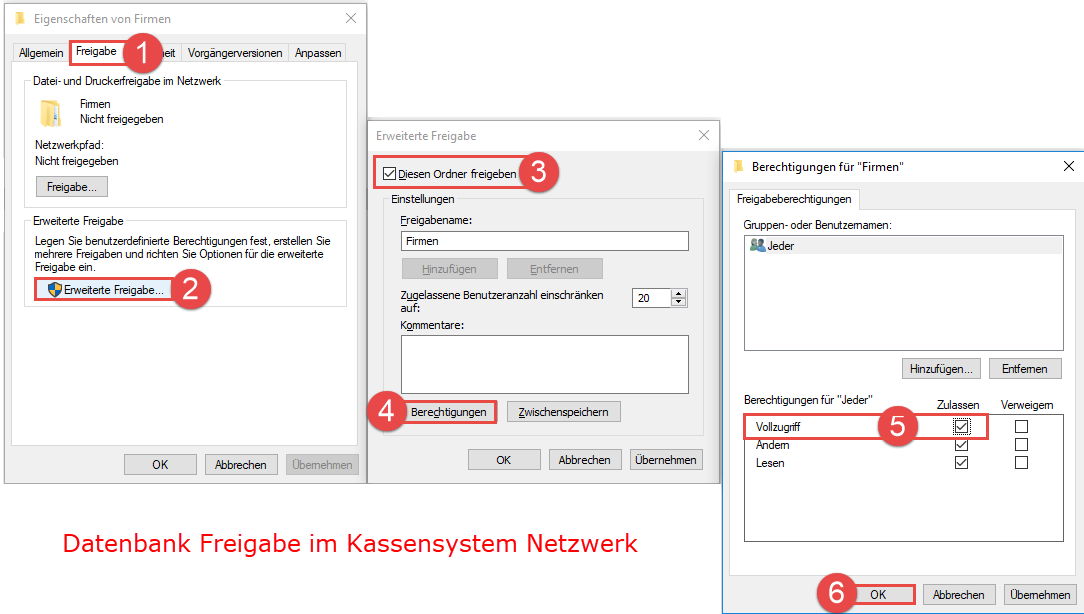 Kassennetzwerk einrichten