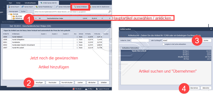 SDS Kassensoftware Xpress Artikelset