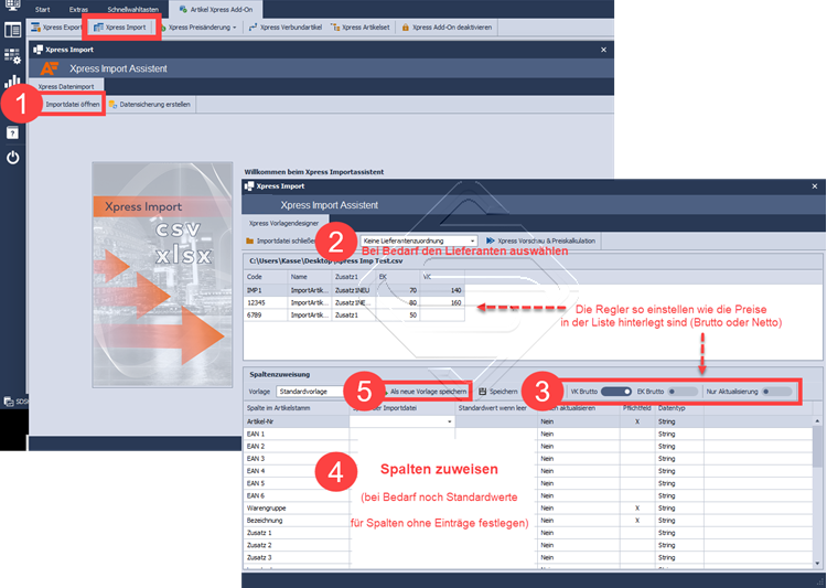 SDS Kassensoftware Neo Xpress Import